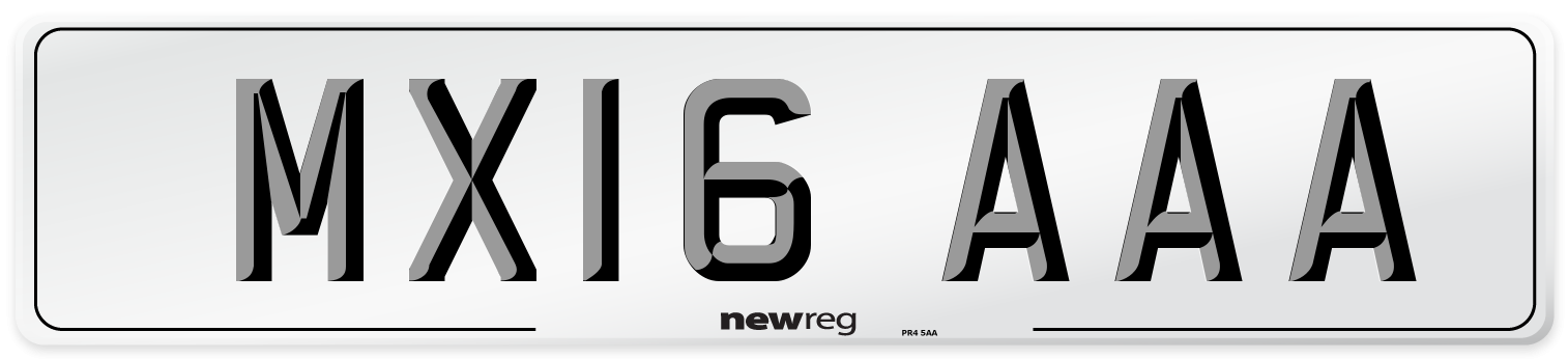 MX16 AAA Number Plate from New Reg